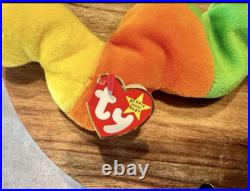 Rare Limited Edition Ty Beanie Baby Inch the Worm with Tag Errors PVC