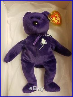 Rare Limited Edition Ty Princess Diana Beanie Baby PE Pellets 1997 HTF Purple