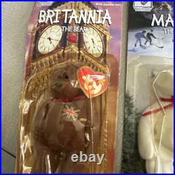 Rare Mc Donald's TY Beanie Babies 3 of Set of 4 International Bears With Errors