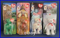 Rare McDonald's Ty Beanie Babies International Bears Set of Four, New, Unopened