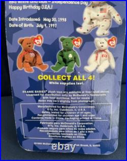 Rare McDonald's Ty Beanie Babies International Bears Set of Four, New, Unopened