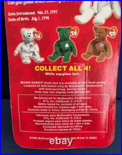 Rare McDonald's Ty Beanie Babies International Bears Set of Four, New, Unopened