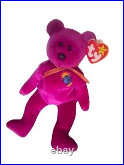 Rare Mint Ty Beanie Babies 2000Millennium Bear Plush Toy -Purple With Tag Errors Rare Mint Ty Beanie Babies 2000Millennium Bear Plush Toy -Purple With Tag Errors