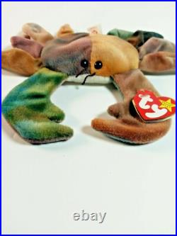 Rare New Ty Beanie Baby-Claude The Crab 1996- Retired! (ERRORS)