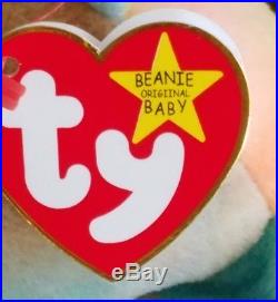 Rare Peace Bear Ty Beanie Baby MWMT Very Rare Swing/Tush Tags
