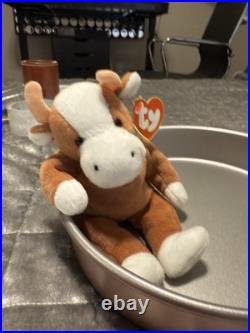Rare Pristine Condition'Bessie The Cow' 2nd Generation Beanie Baby W Tag Errors Rare Pristine Condition'Bessie The Cow' 2nd Generation Beanie Baby W Tag Errors