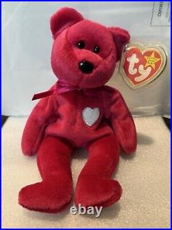 Rare/RETIRED 1998 Valentina Ty Beanie Baby with Hologram Tush Tag/ Tag Error 99