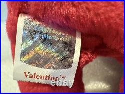 Rare/RETIRED 1998 Valentina Ty Beanie Baby with Hologram Tush Tag/ Tag Error 99