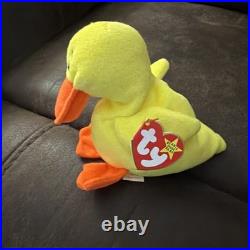 Rare Retired 1993-94 Ty Beanie Babys Quackers The Duck With Tag Errors Mint Cond