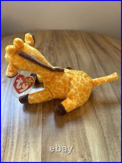 Rare Retired 1995 Ty Beanie Baby Twigs The Giraffe With Pvc Pellets