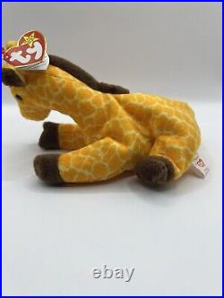 Rare Retired 1995 Ty Beanie Baby Twigs The Giraffe With Pvc Pellets/errors