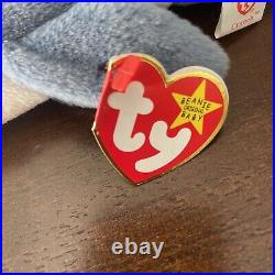 Rare Retired 1996 Ty Beanie Baby Crunch With Pvc Pellets/errors