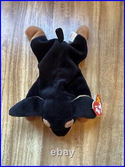 Rare Retired 1996 Ty Beanie Baby Doby The Doberman With Pvc Pellets