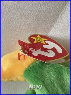Rare Retired 1997 TY BEANIE BABY SMOOCHY THE FROG WITH TWO TAG HOLDERS ERRORS Rare Retired 1997 TY BEANIE BABY SMOOCHY THE FROG WITH TWO TAG HOLDERS ERRORS