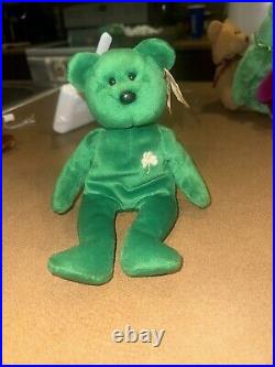 Rare Retired 1997 Ty Beanie Baby Erin The Bear With Errors! Stamp #472