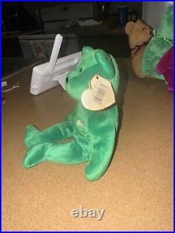 Rare Retired 1997 Ty Beanie Baby Erin The Bear With Errors! Stamp #472