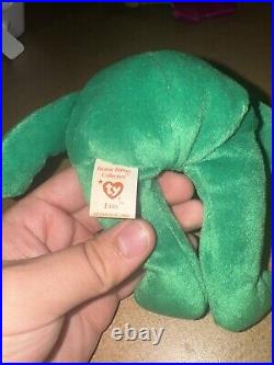 Rare Retired 1997 Ty Beanie Baby Erin The Bear With Errors! Stamp #472