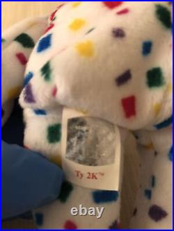 Rare Retired 1999 Ty 2k Beanie Baby The Bear With Pe Pellets