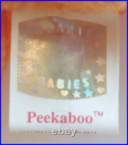 Rare Retired 2000 Ty Beanie Baby Peekaboo With Pe Pellets/errors