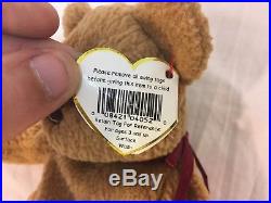 Rare Retired Curly The Bear Original Beanie Baby Ty Tag Several Tag Errors