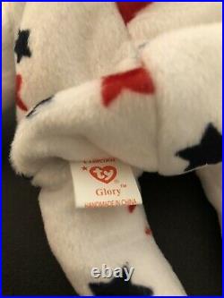 Rare Retired Glory Beanie Baby Bear with Numbered Tush Tag and Tag Errors