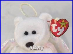 Rare Retired Halo The Bear Beanie Baby Ty Tag Tush Tag Color Errors