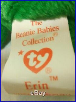 Rare, Retired Irish Erin Shamrock'TY' 1997 Beanie Baby ERRORS 1993 Value 1K