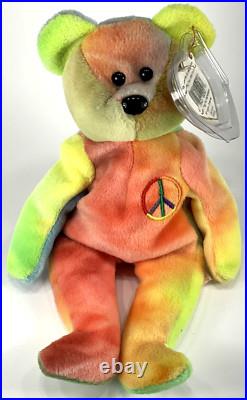 Rare Retired MWMT TY Beanie Babies Peace (Bear) with 8 Errors 1996 PE