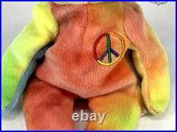 Rare Retired MWMT TY Beanie Babies Peace (Bear) with 8 Errors 1996 PE