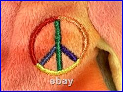 Rare Retired MWMT TY Beanie Babies Peace (Bear) with 8 Errors 1996 PE