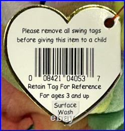 Rare Retired MWMT TY Beanie Babies Peace (Bear) with 8 Errors 1996 PE