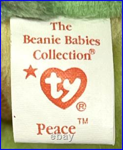 Rare Retired MWMT TY Beanie Babies Peace (Bear) with 8 Errors 1996 PE