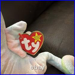 Rare Retired Neon 1999 Ty Beanie Babie Multicolor Ty-dye Seahorse Mint Condition