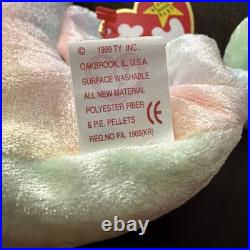 Rare Retired Neon 1999 Ty Beanie Babie Multicolor Ty-dye Seahorse Mint Condition