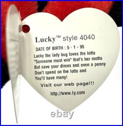 Rare Retired TY Beanie Babies Lucky with 7 Errors 95 with 93 Tush Tag PVC