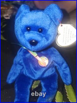 Rare Retired TY Beanie Baby Clubby the Bear with Tush Tag Stamp (8.5 Inch)