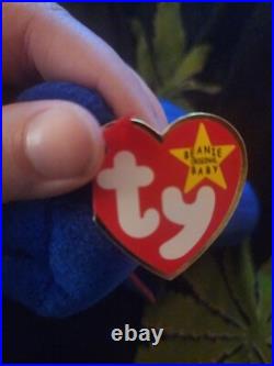 Rare Retired TY Beanie Baby Clubby the Bear with Tush Tag Stamp (8.5 Inch)