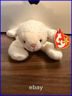 Rare Retired TY Beanie Baby'Fleece' The Lamb with PVC and Errors