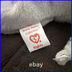 Rare/Retired TY Beanie baby'RIGHTY' (1996) The Elephant Grey PATRIOTIC
