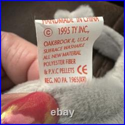 Rare/Retired TY Beanie baby'RIGHTY' (1996) The Elephant Grey PATRIOTIC