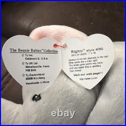 Rare/Retired TY Beanie baby'RIGHTY' (1996) The Elephant Grey PATRIOTIC