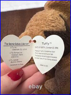 Rare & Retired Tuffy Beanie Baby 1996 With Rare Tag And Poem Errors