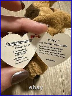 Rare & Retired Tuffy Beanie Baby 1996 With Tag And Poem Errors