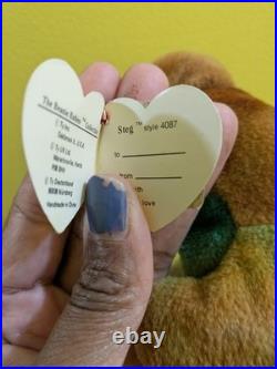 Rare Retired Ty 1995 Beanie Baby 4087 STEG, Mint Original 3rd/2nd G, 2 TUSH TAGS