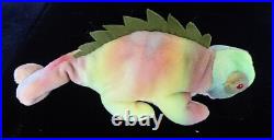 Rare Retired Ty 1997 Beanie Baby RAINBOW Chameleon No Tongue, Wrong IGGY Tag