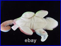 Rare Retired Ty 1997 Beanie Baby RAINBOW Chameleon No Tongue, Wrong IGGY Tag