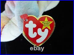 Rare Retired Ty 1997 Beanie Baby RAINBOW Chameleon No Tongue, Wrong IGGY Tag