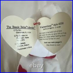 Rare Retired Ty Beanie Babies 1993 Valentino Bear Brown Nose Error & Tag Errors