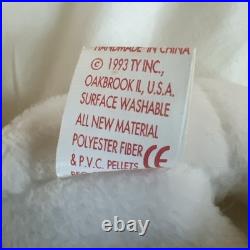 Rare Retired Ty Beanie Babies 1993 Valentino Bear Brown Nose Error & Tag Errors