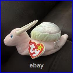 Rare/Retired Ty Beanie Babies Swirly The Snail Plush Toy Mint Condition